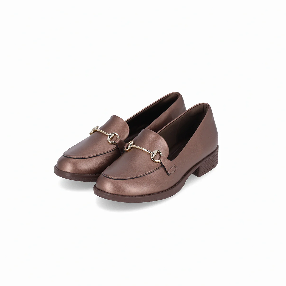 Mocasín de tacón bajo con detalle dorado - leci - Imagen 6