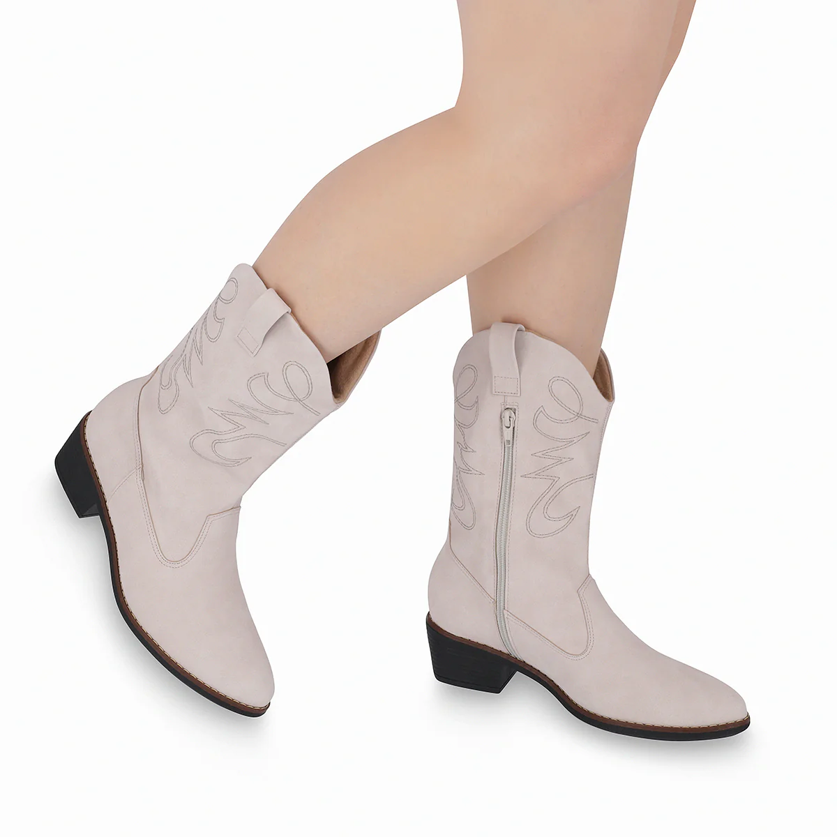 Bota vaquera bordada de tacón medio – Dalva - Imagen 6
