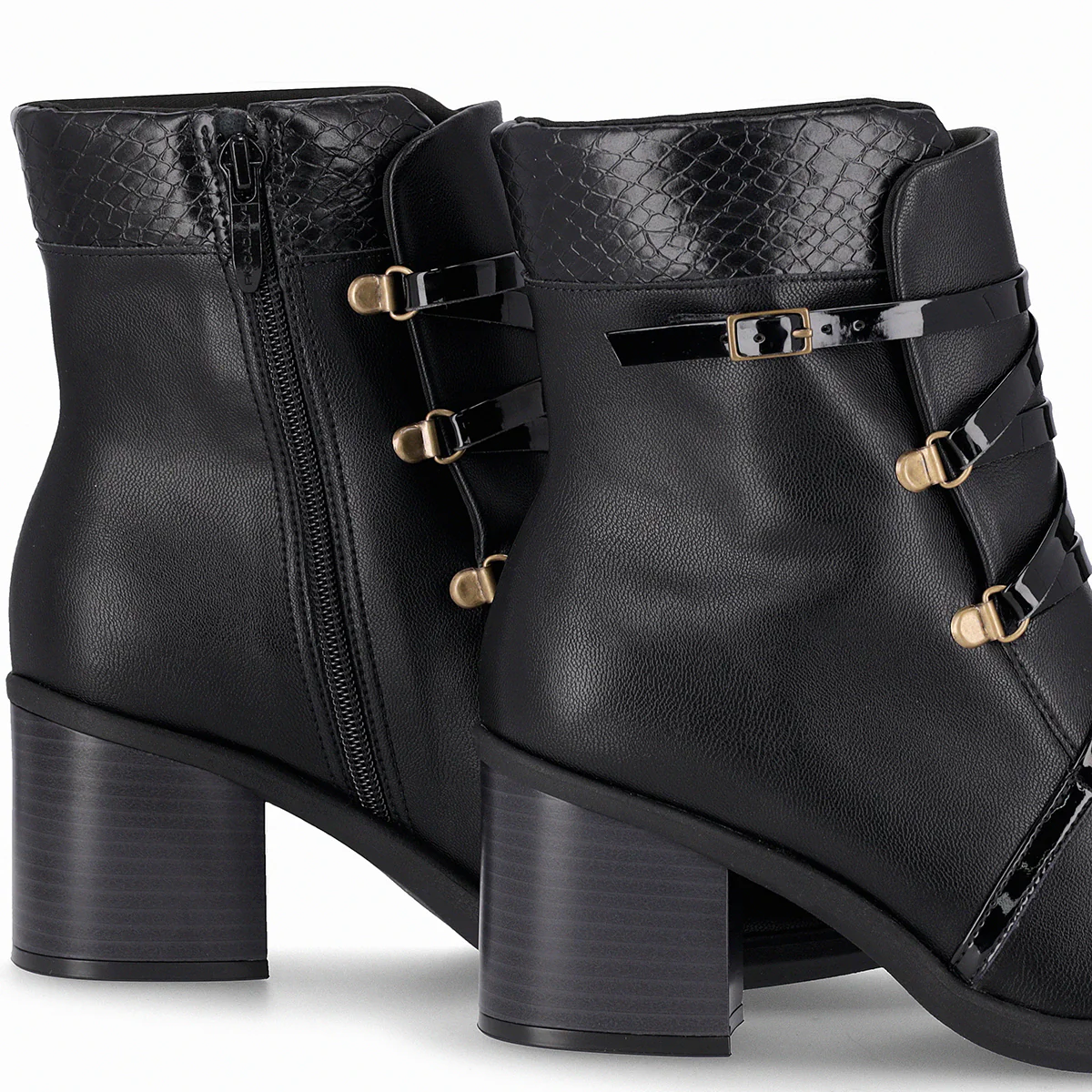 Botas arriba del tobillo con tacón alto y tiras – Giordana - Imagen 4